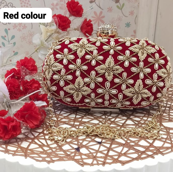 Womens Embroidery Design Round Oval Box Clutches Catalog
